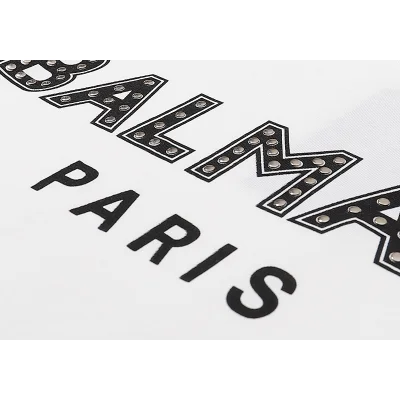 Футболка Balmain Glitter Logo "White" фото № 3