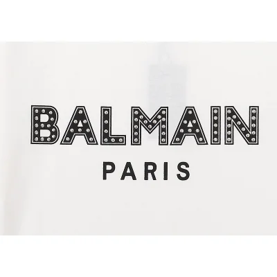 Футболка Balmain Glitter Logo "White" фото № 4