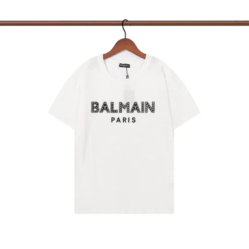 Футболка Balmain Glitter Logo "White"