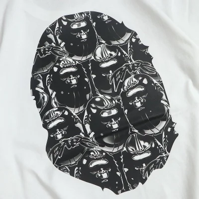 Футболка Bape Big Logo With Background From Apes "White" фото № 4