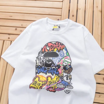 Футболка Bape Multicolor Big Front Logo "White" фото № 3