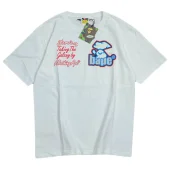 Футболка Bape Logo Surrounded By Two Colorful Lines "White"