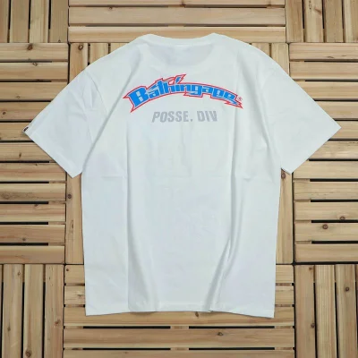 Футболка Bape Logo Surrounded By Two Colorful Lines "White" фото № 2