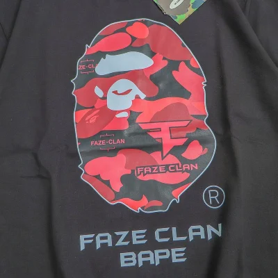 Футболка Bape Big Logo With Inscription Front And Small Logo Back "Black" фото № 3