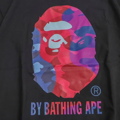 Футболка Bape Tricolor Big Front Logo "Black" фото № 3 Футболка Bape Tricolor Big Front Logo "Black" фото № 3