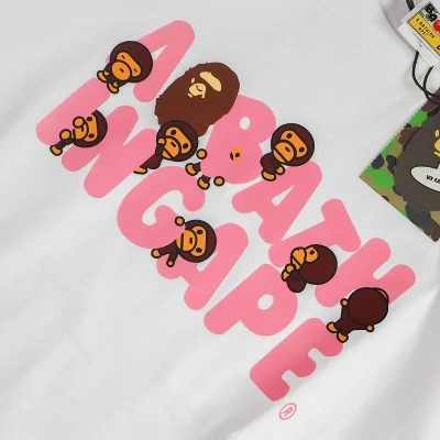 Футболка Bape Inscription A Bath In Cape "White" фото № 3