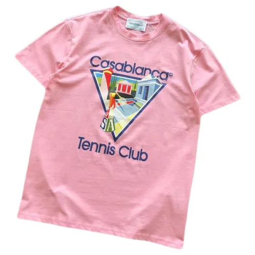 Футболка Casablanca Image Inside Triangle And Inscription Tennis Club "Pink"