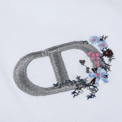 Футболка Christian Dior Flower Logo "White" фото № 5