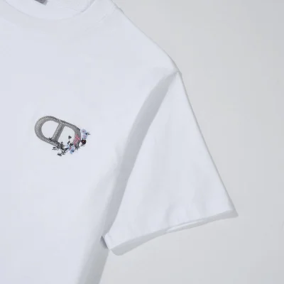 Футболка Christian Dior Flower Logo "White" фото № 8