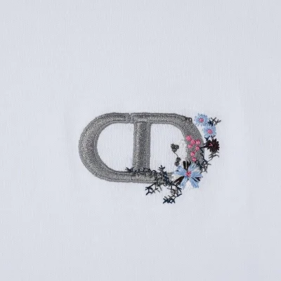 Футболка Christian Dior Flower Logo "White" фото № 6