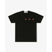Футболка Comme des Garçons Play Triple Heart Eyes "Black"