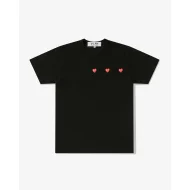 Футболка Comme des Garçons Play Triple Heart Eyes "Black"