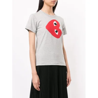 Футболка Comme des Garçons Play Rotate Heart Eyes "Gray" фото № 2