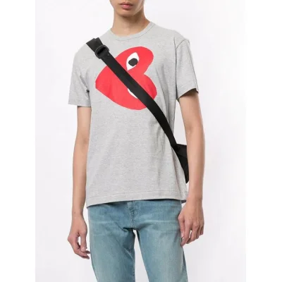 Футболка Comme des Garçons Play Rotate Heart Eyes "Gray" фото № 3