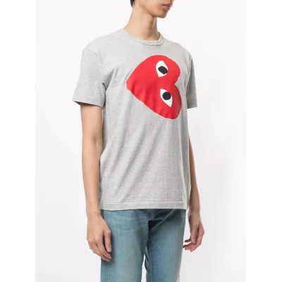 Футболка Comme des Garçons Play Rotate Heart Eyes "Gray" фото № 4