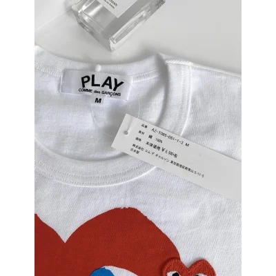 Футболка Comme des Garçons Play Big And Small Logo "White" фото № 4