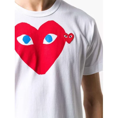 Футболка Comme des Garçons Play Big And Small Logo "White" фото № 6