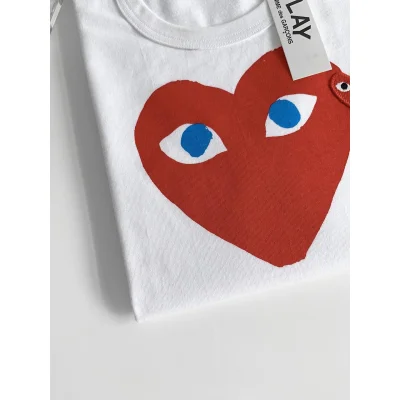 Футболка Comme des Garçons Play Big And Small Logo "White" фото № 3
