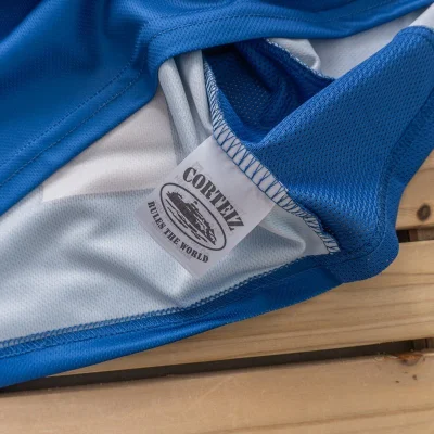 Футболка Corteiz Chisel Colorful Rombs And Collar Decorated By Stripes "Blue" фото № 7