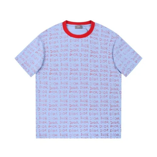Футболка Dior Print With Text Of Brand Name "Blue/Red"