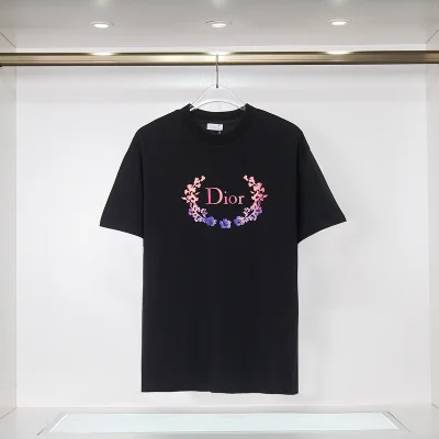 Футболка Dior Logo With Flower Wreath "Black" фото № 2
