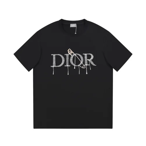 Футболка Dior Logo Made Of Thread With A Pin "Black"