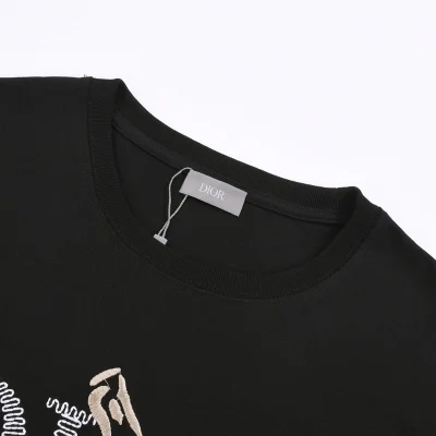 Футболка Dior Logo Made Of Thread With A Pin "Black" фото № 4