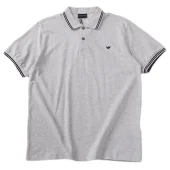 Поло Emporio Armani Edge Decorated By Stripes And Front Small Logo "Gray"