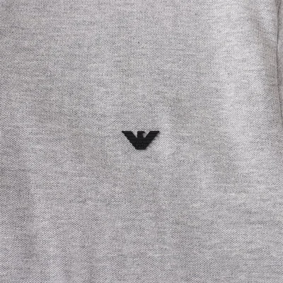 Поло Emporio Armani Edge Decorated By Stripes And Front Small Logo "Gray" фото № 3