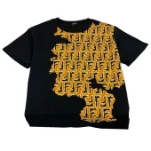Футболка Fendi Fire Letter Print "Black"