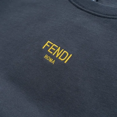 Футболка Fendi With Yellow Text Logo "Gray" фото № 3