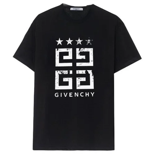Футболка Givenchy 4 Stars With Text Logo "Black"