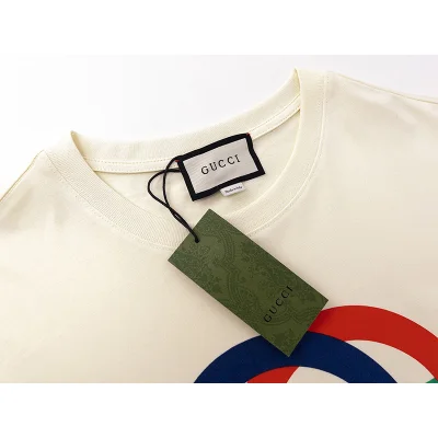 Футболка Gucci With A Print In The Form Of Round Letters GG "Beige" фото № 3
