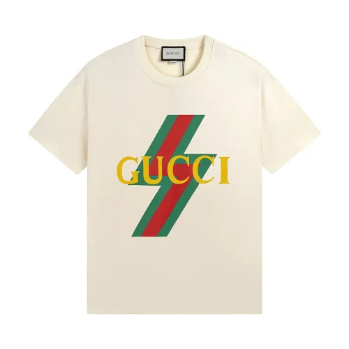 Футболка Gucci With A Brand Print In The Form Of Zipper "Beige"