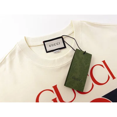Футболка Gucci Interlacing Of Logo Letters "Beige" фото № 4