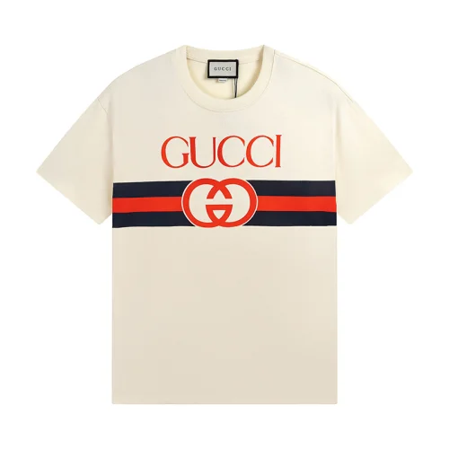 Футболка Gucci Interlacing Of Logo Letters "Beige"