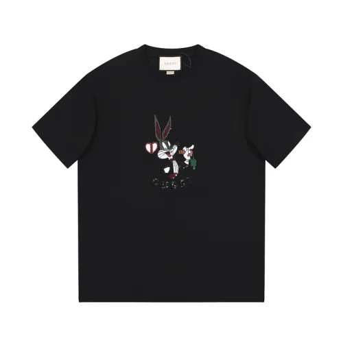Футболка Gucci Print Of Rabbit Made Of Sequins "Black"
