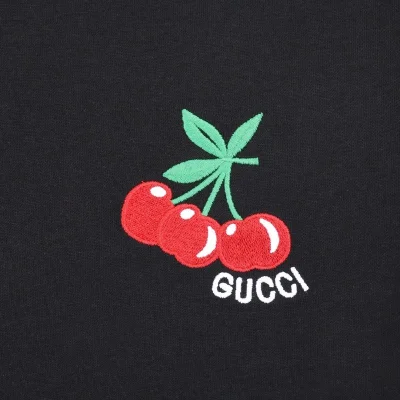 Футболка Gucci Cherry Print And Text Logo "Black" фото № 7