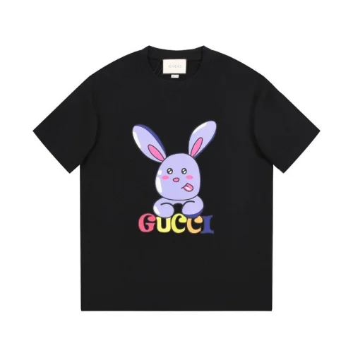 Футболка Gucci Graphic Rabbit Print With Logo "Black"