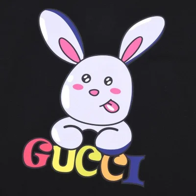 Футболка Gucci Graphic Rabbit Print With Logo "Black" фото № 7