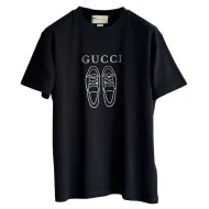 Футболка Gucci Shoes And Logo Print "Black"