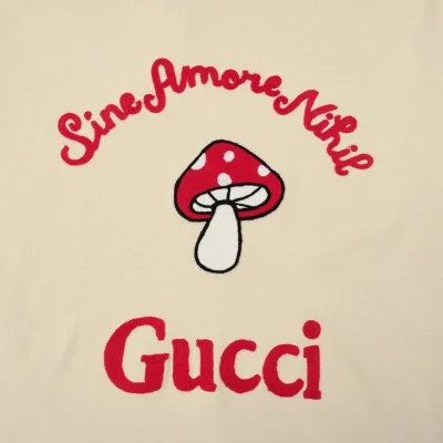 Футболка Gucci Red Hat Mushroom "Beige" фото № 6