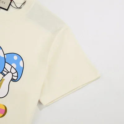 Футболка Gucci With Blue Fly Agaric And Logo "Cream" фото № 3