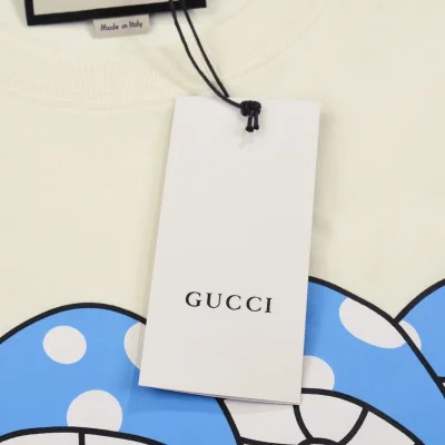 Футболка Gucci With Blue Fly Agaric And Logo "Cream" фото № 5