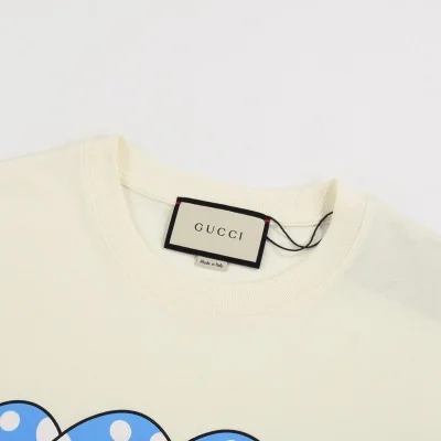Футболка Gucci With Blue Fly Agaric And Logo "Cream" фото № 7