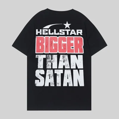 Футболка Hellstar Back Inscription Bigger Than Satan "Black" фото № 2