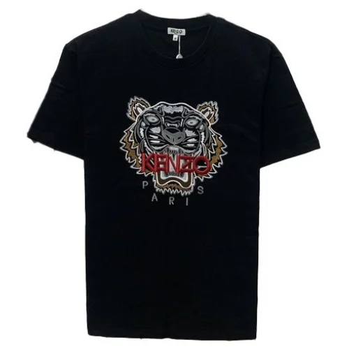 Футболка Kenzo With Red Text Logo "Black"