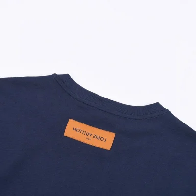 Футболка Louis Vuitton With Logo And Print Of Two Birds "Blue" фото № 2