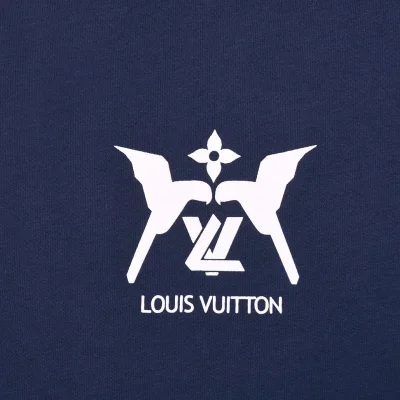 Футболка Louis Vuitton With Logo And Print Of Two Birds "Blue" фото № 7