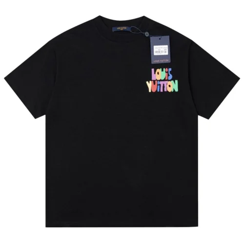 Футболка Louis Vuitton With Bright Print And Logo "Black"